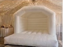 Wedding castle set up inside a marquee reception